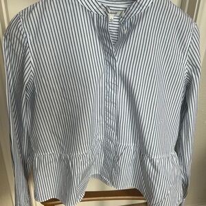 Madewell Navy and White Striped Shirt